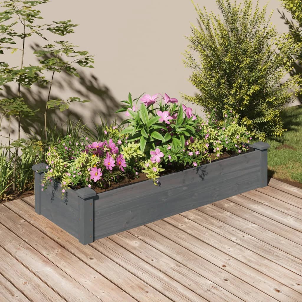 vidaXL Garden Raised Bed with Liner 120x45x25 cm Solid Wood Fir by vidaXL