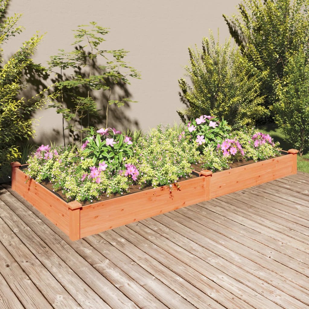 vidaXL Garden Raised Bed with Liner 120x45x25 cm Solid Wood Fir by vidaXL