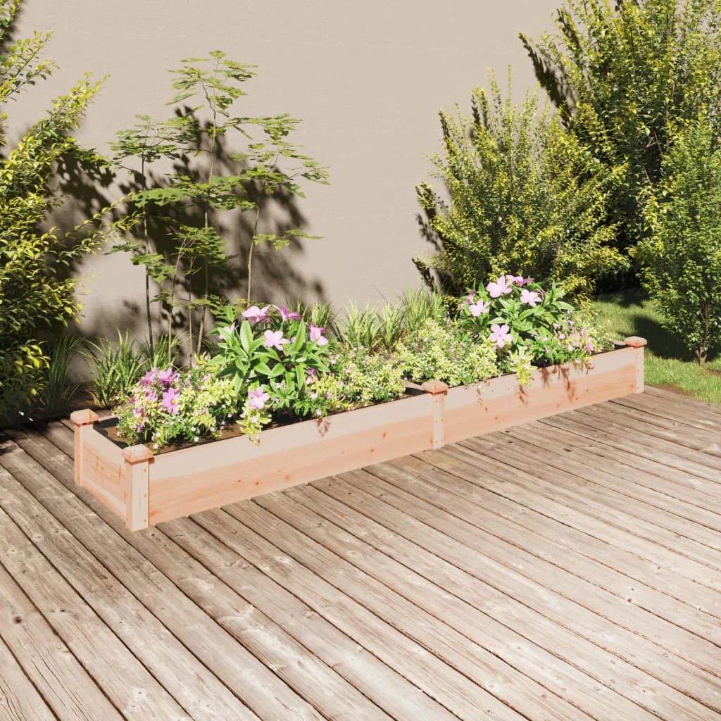 vidaXL Garden Raised Bed with Liner 120x45x25 cm Solid Wood Fir by vidaXL
