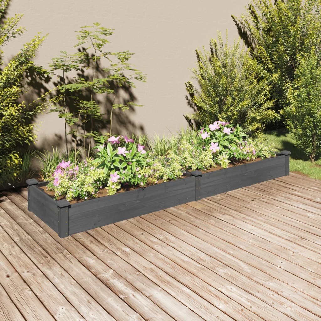 vidaXL Garden Raised Bed with Liner 120x45x25 cm Solid Wood Fir by vidaXL