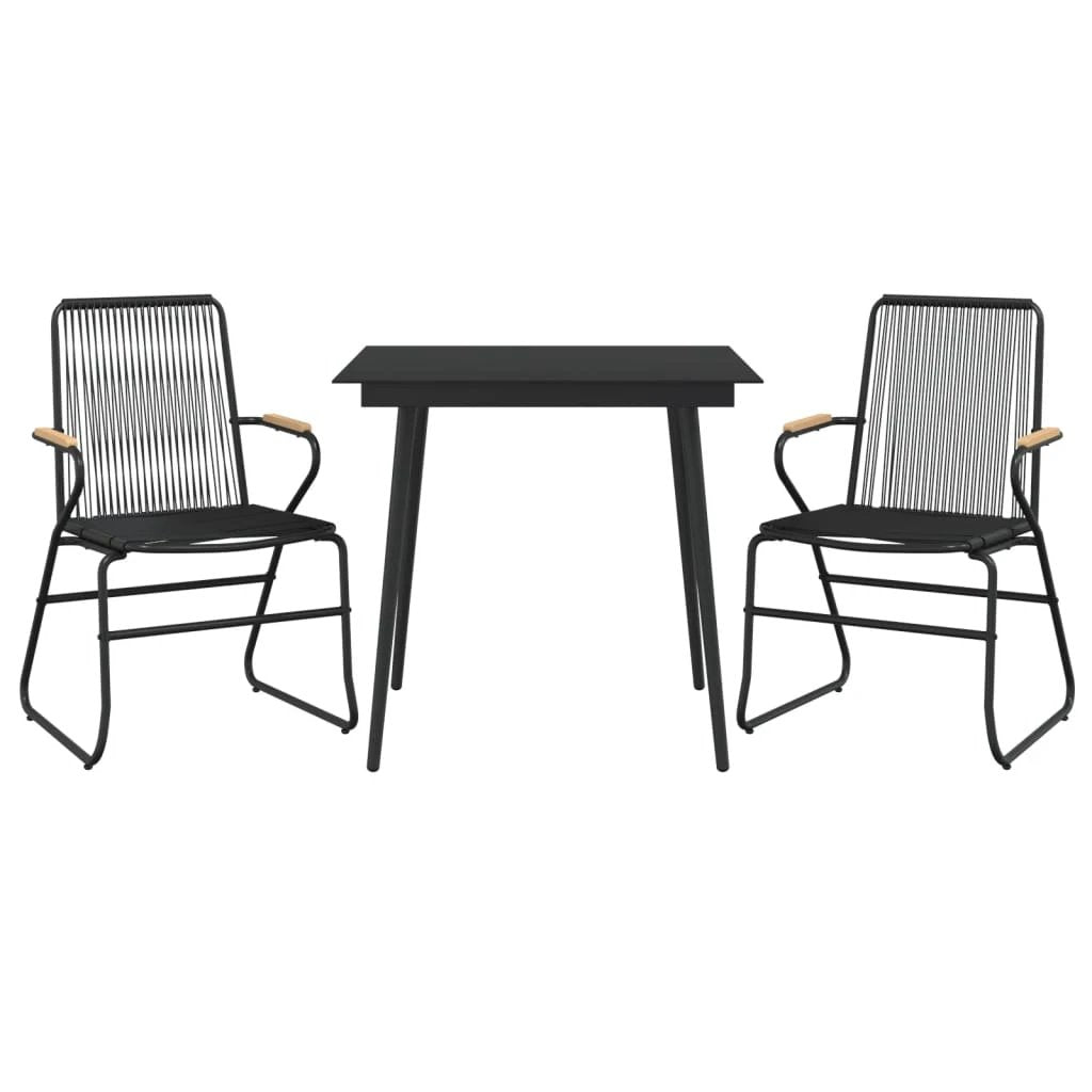 VidaXL Garden Dining Set Three Piece Outdoor PVC Rattan by vidaXL