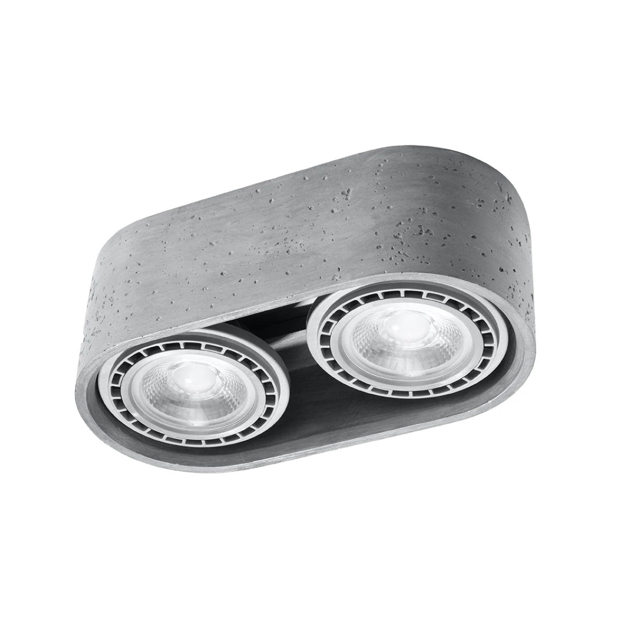 Sollux Lighting Industrial Concrete Ceiling Lamp GU10 Dual Spotlight 27x14x9 cm For Modern Homes - Ceiling Lights