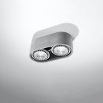 Sollux Lighting Industrial Concrete Ceiling Lamp GU10 Dual Spotlight 27x14x9 cm For Modern Homes - Ceiling Lights