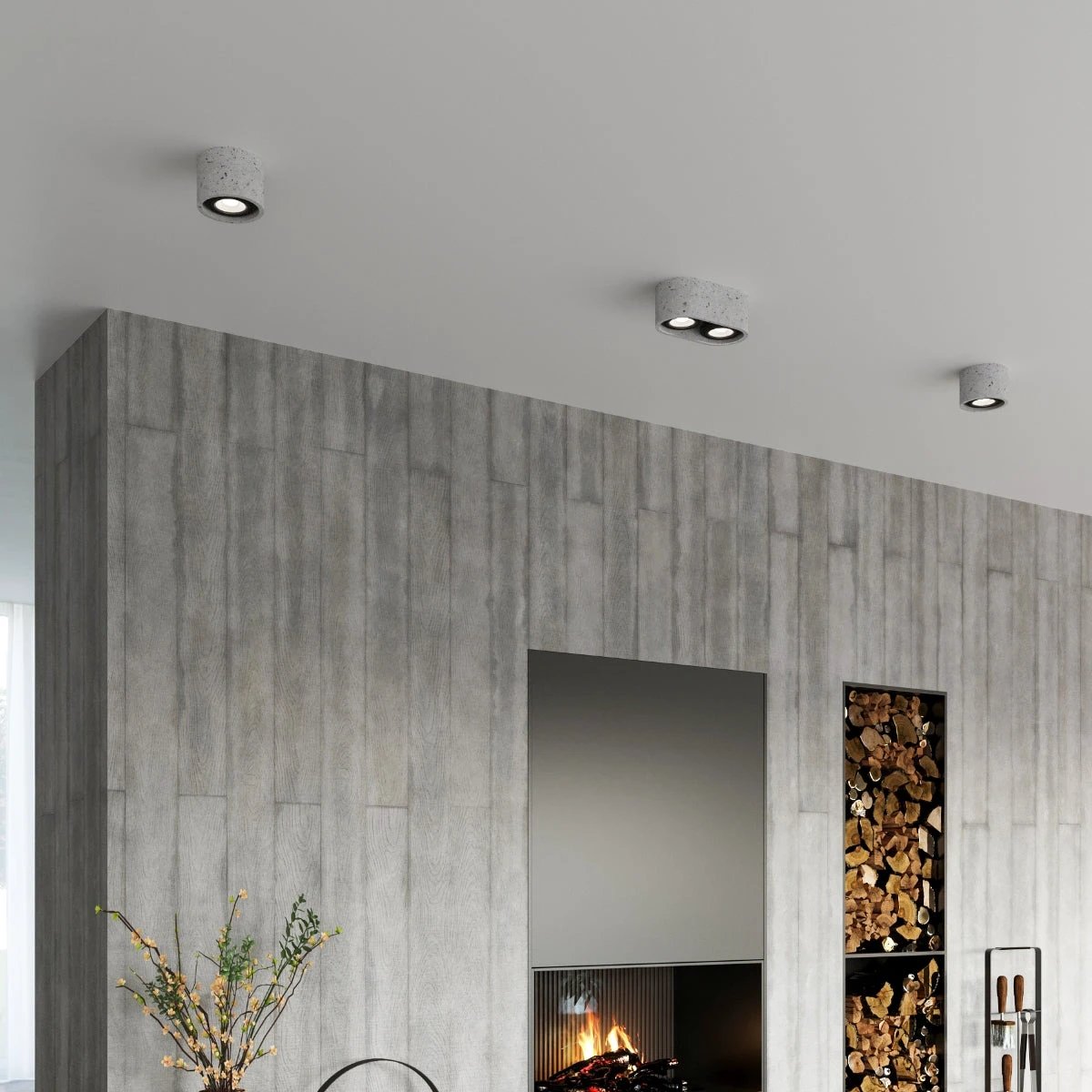 Sollux Lighting Industrial Concrete Ceiling Lamp GU10 Dual Spotlight 27x14x9 cm For Modern Homes - Ceiling Lights