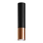 LOOPEZ Ceiling Light 6x6x29cm Steel Black Copper GU10 Minimalist For Modern Interiors by Sollux Lighting