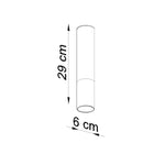 LOOPEZ Ceiling Light 6x6x29cm Steel Black Copper GU10 Minimalist For Modern Interiors by Sollux Lighting