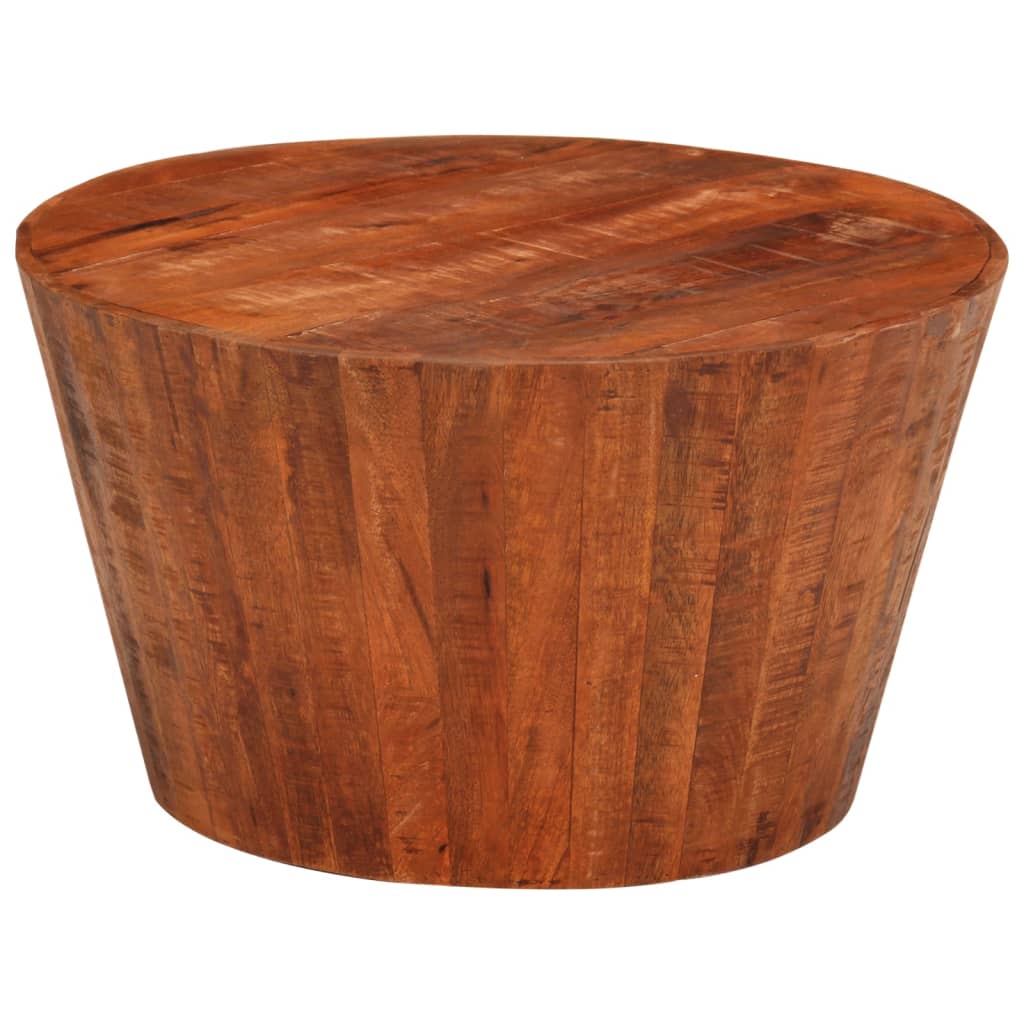 vidaXL Coffee Table Diameter 52 cm Height 30 cm Solid Mango Wood Rustic Centerpiece For Living Room