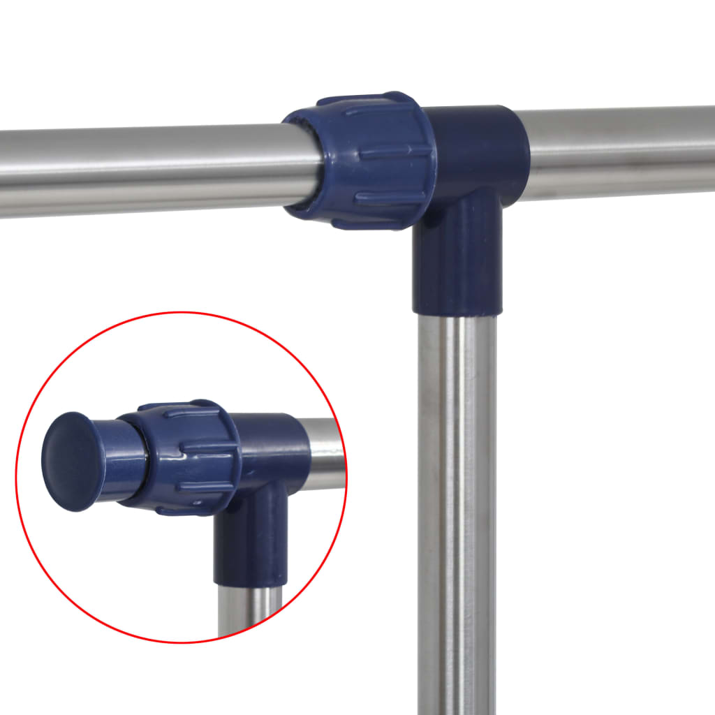 vidaXL Adjustable Clothes Rack 165x44x150 cm Stainless Steel Adjustable Height For Bedroom - vidaXL - Home Symphony