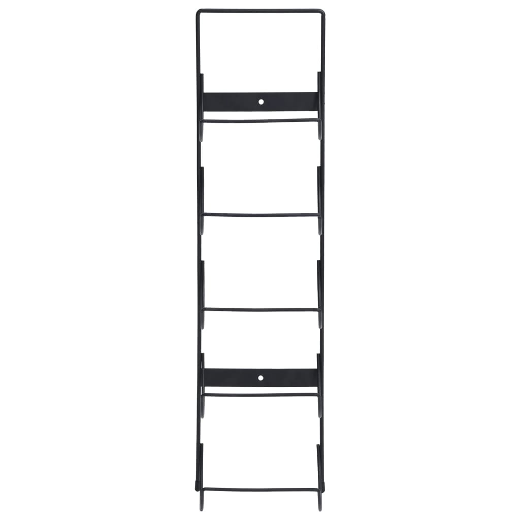 Stylish vidaXL Wall Mounted Wine Rack for 5 Bottles Black Iron, perfect for displaying wine in any home decor.