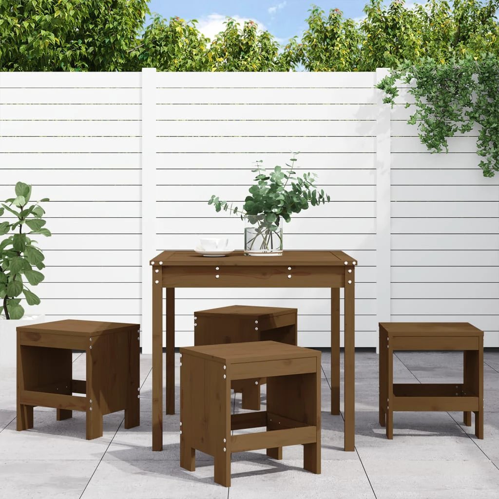 vidaXL VidaXL Garden Dining Set Solid Pine Wood 5 Piece Outdoor - Garden Set