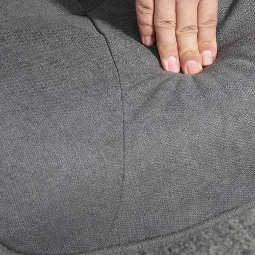 HOMCOM Swivel Recliner Chair and Footstool Linen-touch Fabric Wooden Base, Grey - Home Symphony