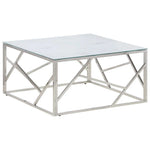 vidaXL Coffee Table 120 cm L 60 cm W Marble Effect Glass Top For Modern Living Rooms by vidaXL