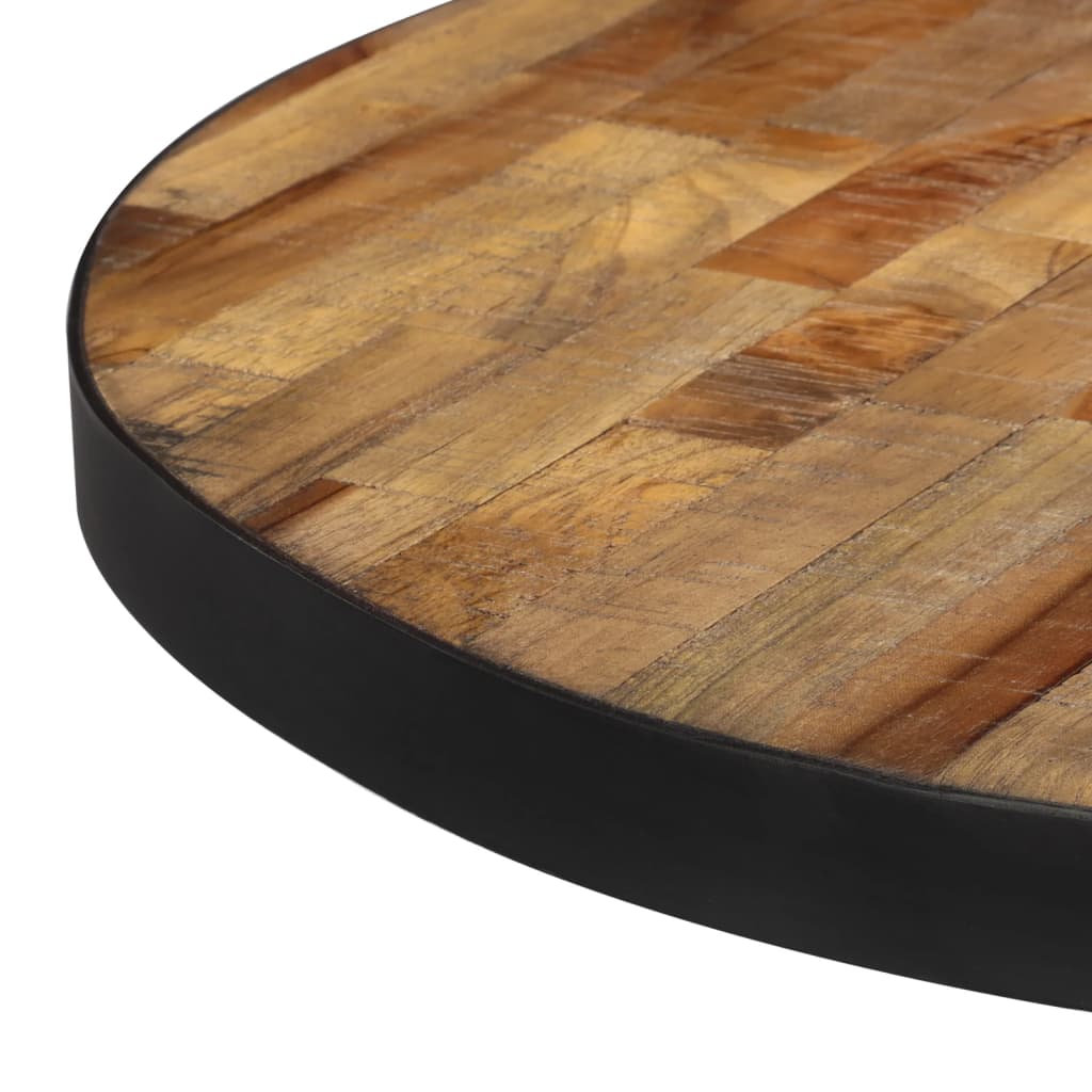 VidaXL Round Coffee Table Diameter 55 cm and Height 40 cm Solid Reclaimed Teak With Black Base For Living Room - vidaXL - Home Symphony