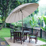 Outsunny 2.5m Round Curved Adjustable Parasol Sun Umbrella Metal Pole Grey by Outsunny