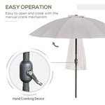 Outsunny 2.5m Round Curved Adjustable Parasol Sun Umbrella Metal Pole Grey by Outsunny