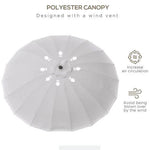 Outsunny 2.5m Round Curved Adjustable Parasol Sun Umbrella Metal Pole Grey by Outsunny