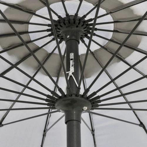 Outsunny 2.5m Round Curved Adjustable Parasol Sun Umbrella Metal Pole Grey by Outsunny