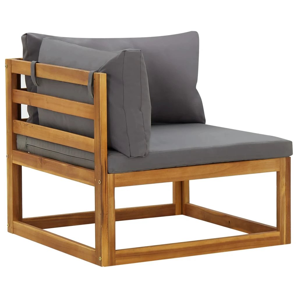 vidaXL VidaXL Sectional Corner Sofa Set TwoPiece Outdoor Cushioned Acacia Wood For Patio - Sofa