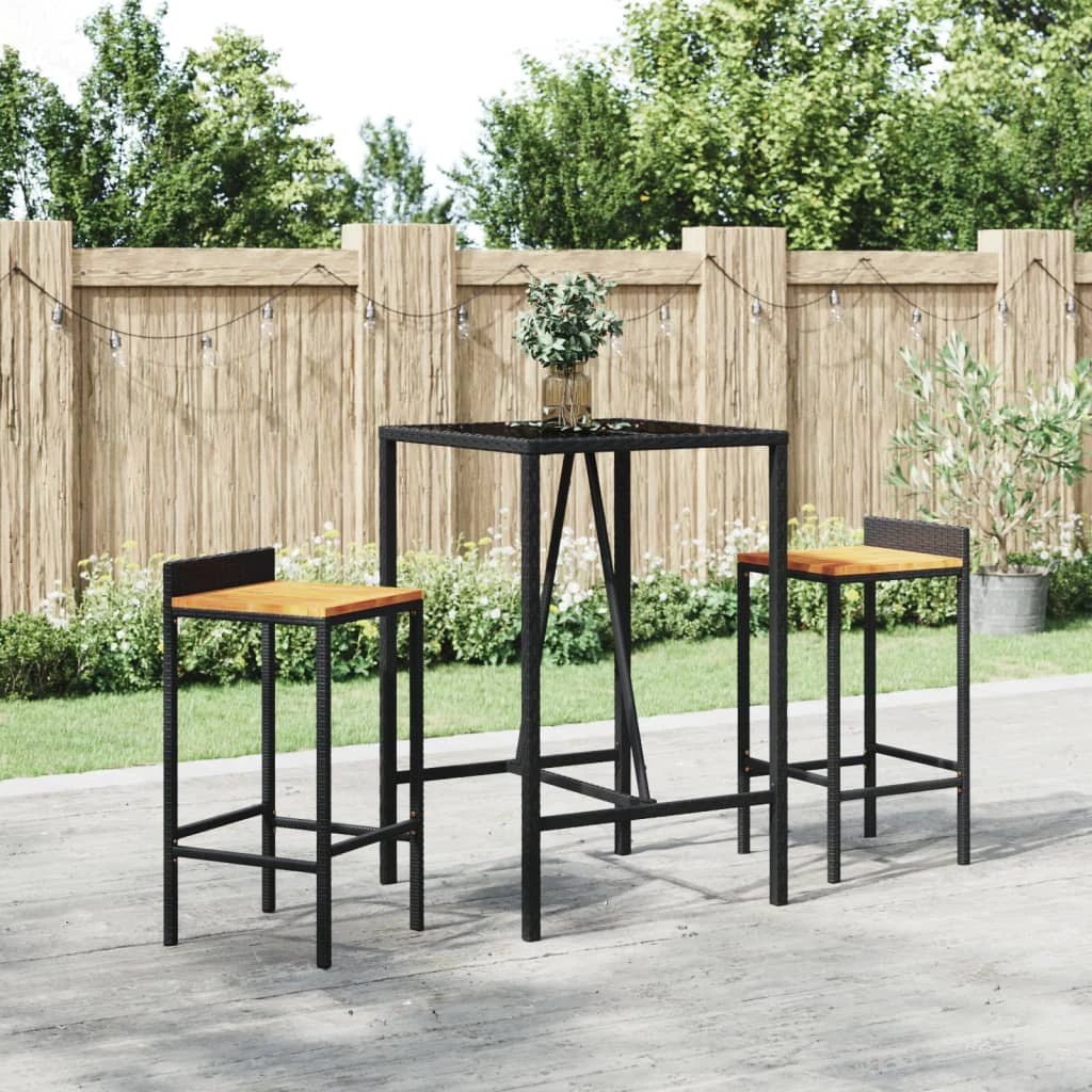 vidaXL Outdoor Bar Table Brown 70x70x110 cm Poly Rattan by vidaXL