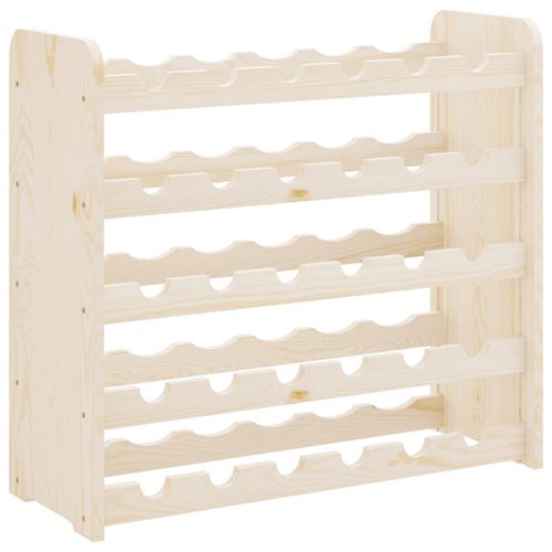vidaXL Wooden Wine Rack 33x25x37 cm Solid Pine with Ample Storage for Wine Enthusiasts, perfect for stylish wine display.