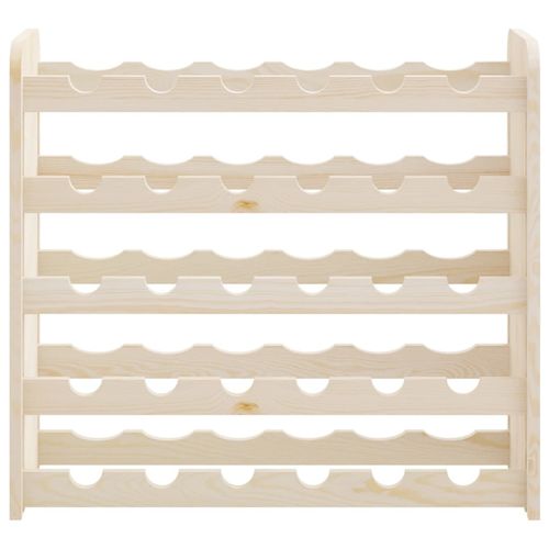 vidaXL Wooden Wine Rack 33x25x37 cm Solid Pine with Ample Storage for Wine Enthusiasts, perfect for stylish wine display.