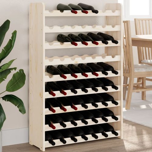 vidaXL Wooden Wine Rack 33x25x37 cm Solid Pine with Ample Storage for Wine Enthusiasts, perfect for stylish wine display.