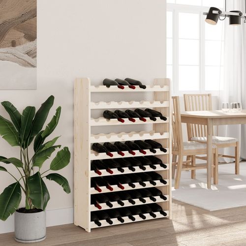 vidaXL Wooden Wine Rack 33x25x37 cm Solid Pine with Ample Storage for Wine Enthusiasts enhancing any home décor.