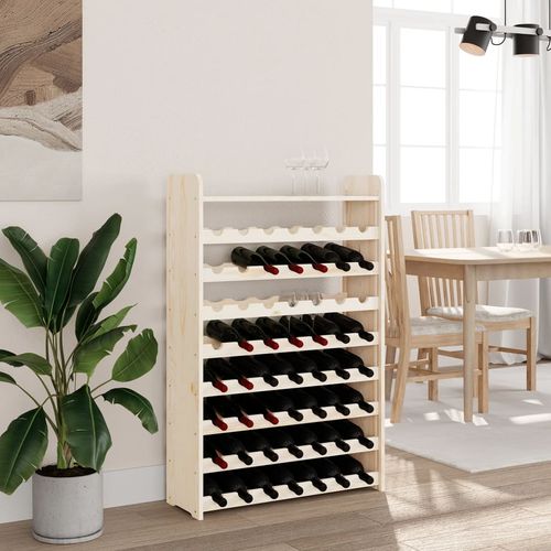 vidaXL Wooden Wine Rack 33x25x37 cm Solid Pine with Ample Storage for Wine Enthusiasts enhances your home with rustic charm.