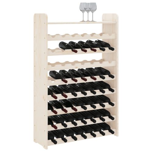 vidaXL Wooden Wine Rack 33x25x37 cm Solid Pine with Ample Storage for Wine Enthusiasts elegantly displays your collection.