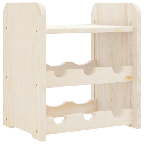 vidaXL Wooden Wine Rack 33x25x37 cm Solid Pine with Ample Storage for Wine Enthusiasts, perfect for displaying your collection.