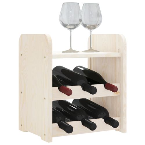 Showcase your collection elegantly with the vidaXL Wooden Wine Rack 33x25x37 cm Solid Pine with Ample Storage for Wine Enthusiasts.