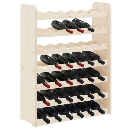 vidaXL Wooden Wine Rack 33x25x37 cm Solid Pine with Ample Storage for Wine Enthusiasts elegantly displays your wine collection.