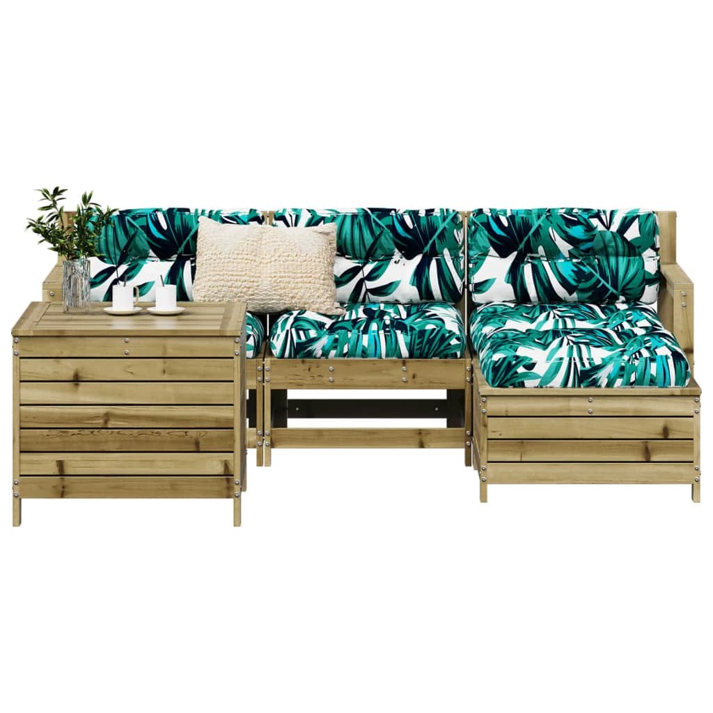 vidaXL vidaXL 5 Piece Garden Sofa Set Solid Wood Pine - Garden Sofa Sets