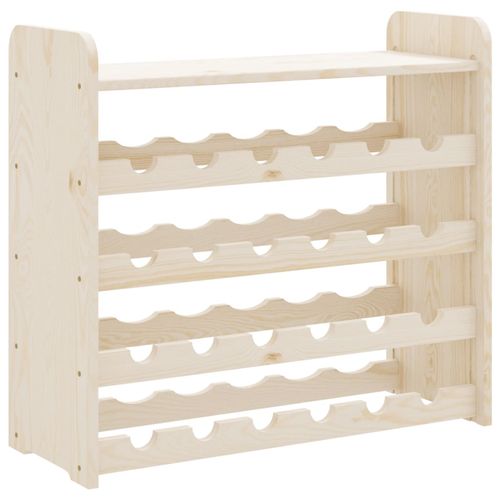 vidaXL Wooden Wine Rack 33x25x37 cm Solid Pine offers ample storage, perfect for displaying your wine collection stylishly.
