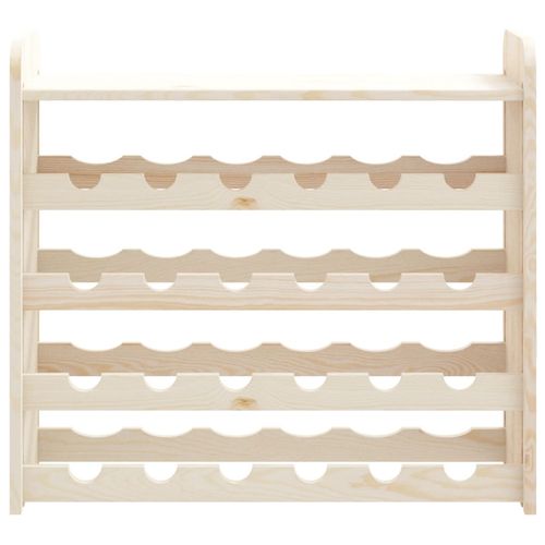 vidaXL Wooden Wine Rack 33x25x37 cm Solid Pine with Ample Storage for Wine Enthusiasts, showcasing a sturdy, stylish design.