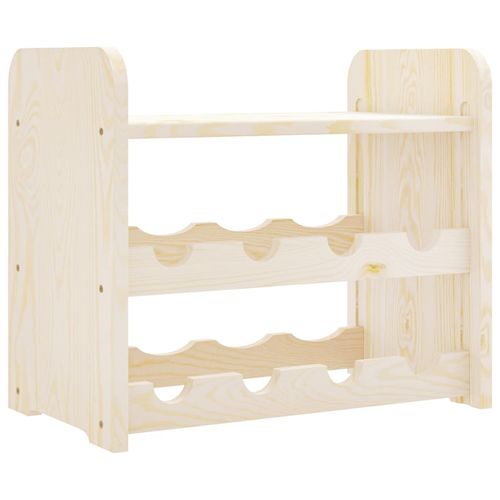 vidaXL Wooden Wine Rack 33x25x37 cm Solid Pine with Ample Storage for Wine Enthusiasts, perfect for showcasing your collection.