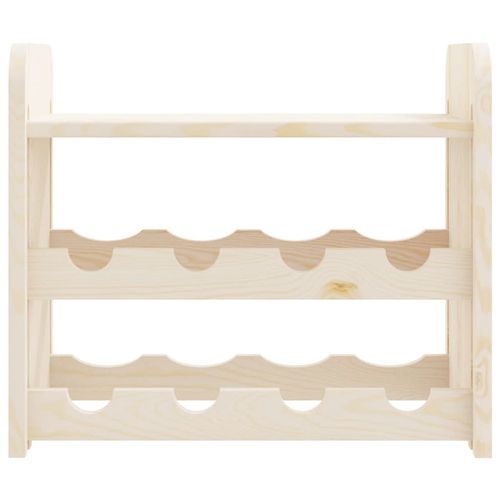 vidaXL Wooden Wine Rack 33x25x37 cm Solid Pine with Ample Storage for Wine Enthusiasts, perfect for stylish wine display.