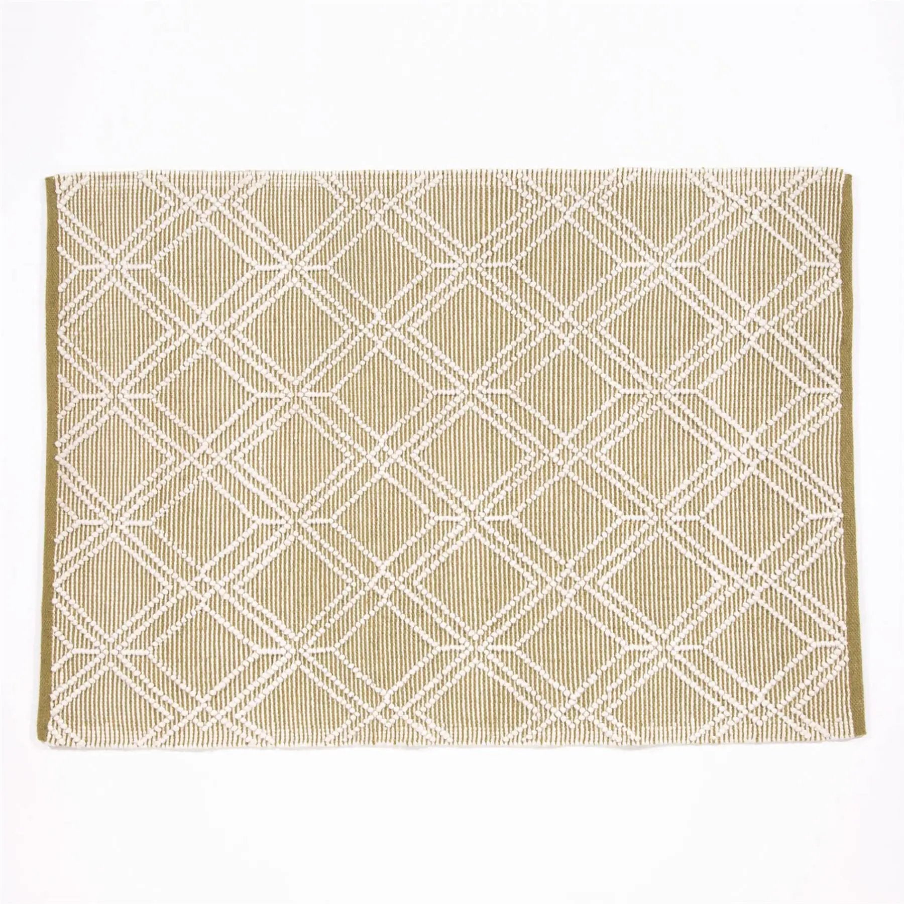 Esselle Home Blenheim Diamond 100% Pet 120x170cm Olive Rug - Rug
