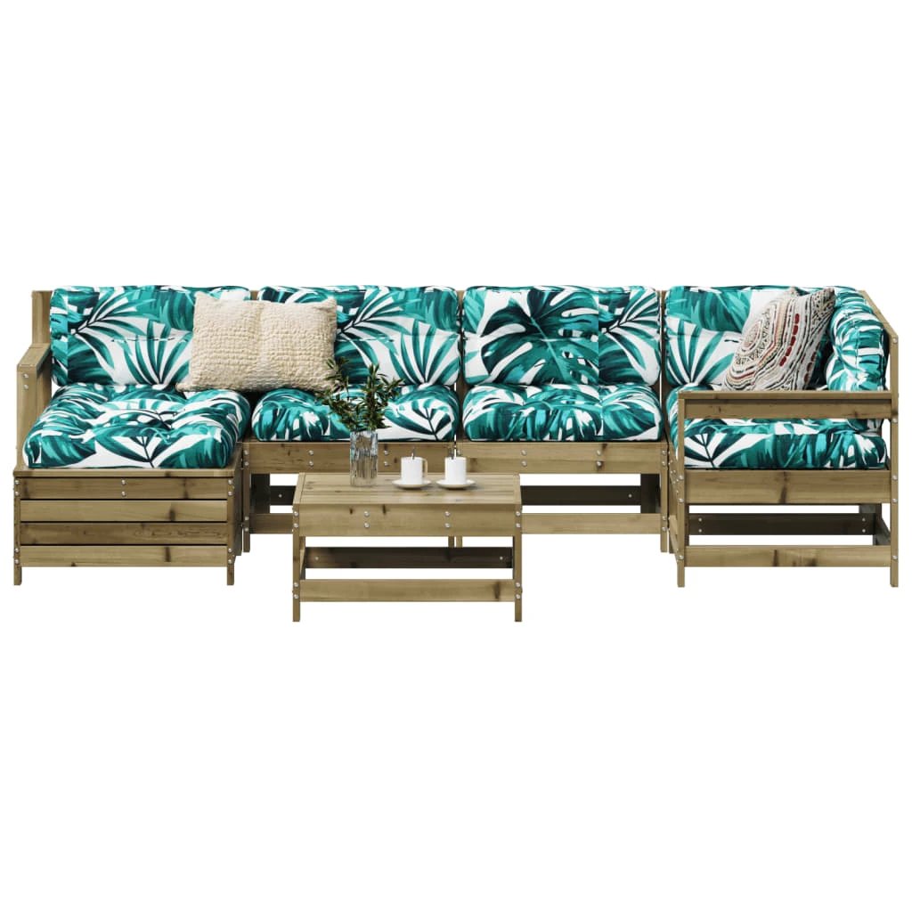 vidaXL 7 Piece Garden Sofa Set Solid Wood Pine by vidaXL