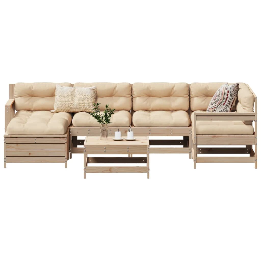 vidaXL vidaXL 7 Piece Garden Sofa Set Solid Wood Pine - Garden Sofa Sets