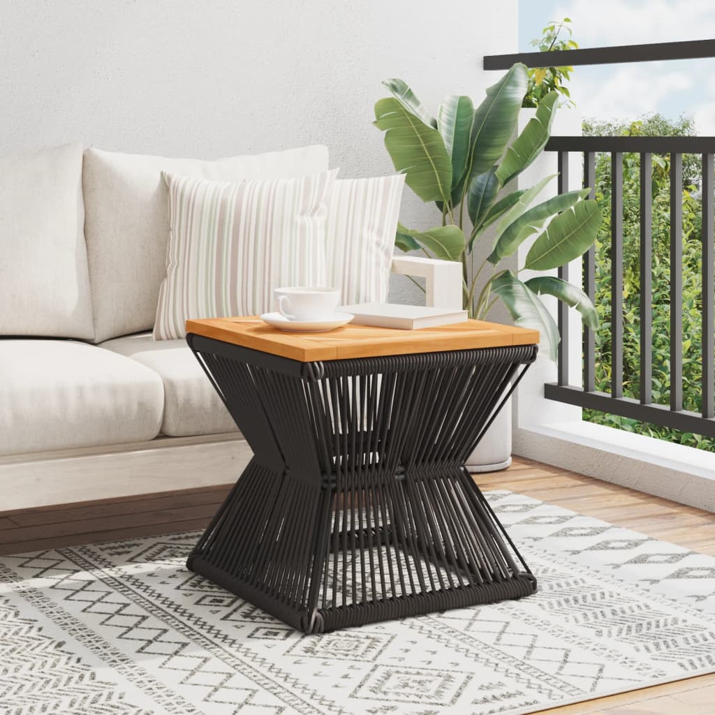 vidaXL Coffee Table 38x38x38 Cm Solid Acacia Wood With Black Wire Base Living Room