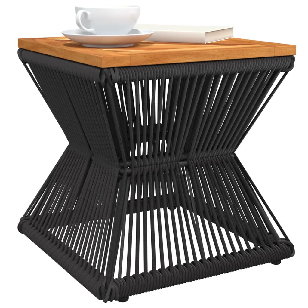 vidaXL Coffee Table 38x38x38 Cm Solid Acacia Wood With Black Wire Base Living Room