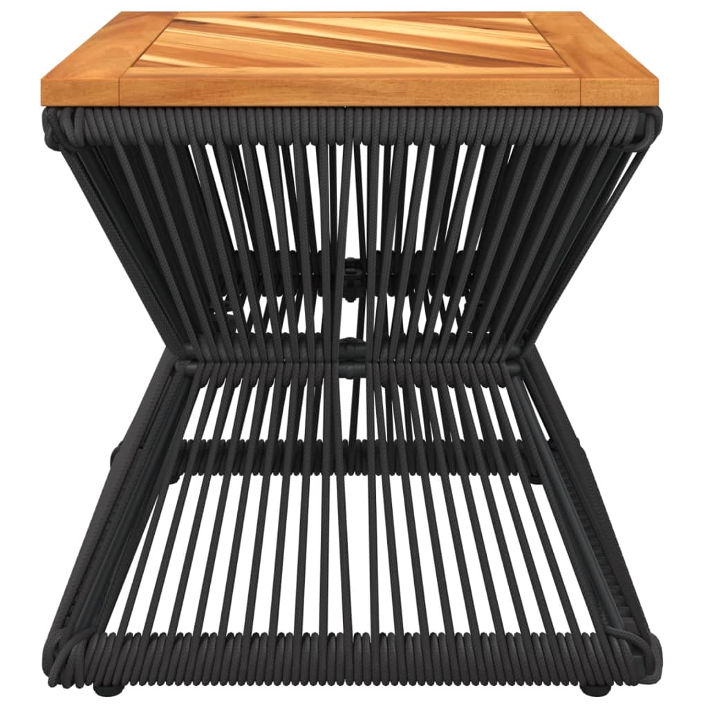 vidaXL Coffee Table 38x38x38 Cm Solid Acacia Wood With Black Wire Base Living Room