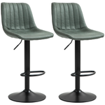 HOMCOM Set Of 2 Microfibre Retro Tub Bar Stools Metal Frame Footrest Seat Blue by HOMCOM