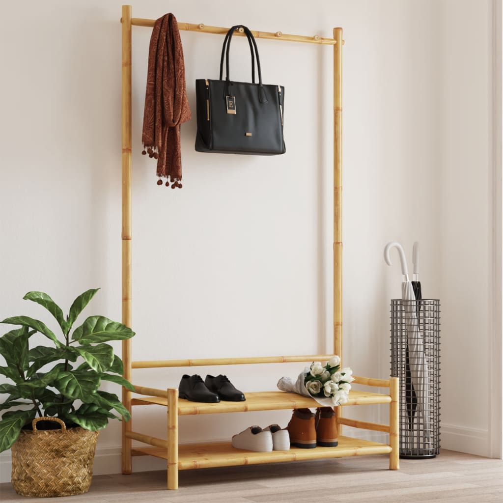 VidaXL Clothes Rack With Shelves 103x40x183 cm Bamboo Durable Construction For Home Organization - vidaXL - Home Symphony