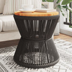 VidaXL Coffee Table Wire Base Black Ø45x44 cm Solid Acacia Wood Living Room Decor - vidaXL - Home Symphony