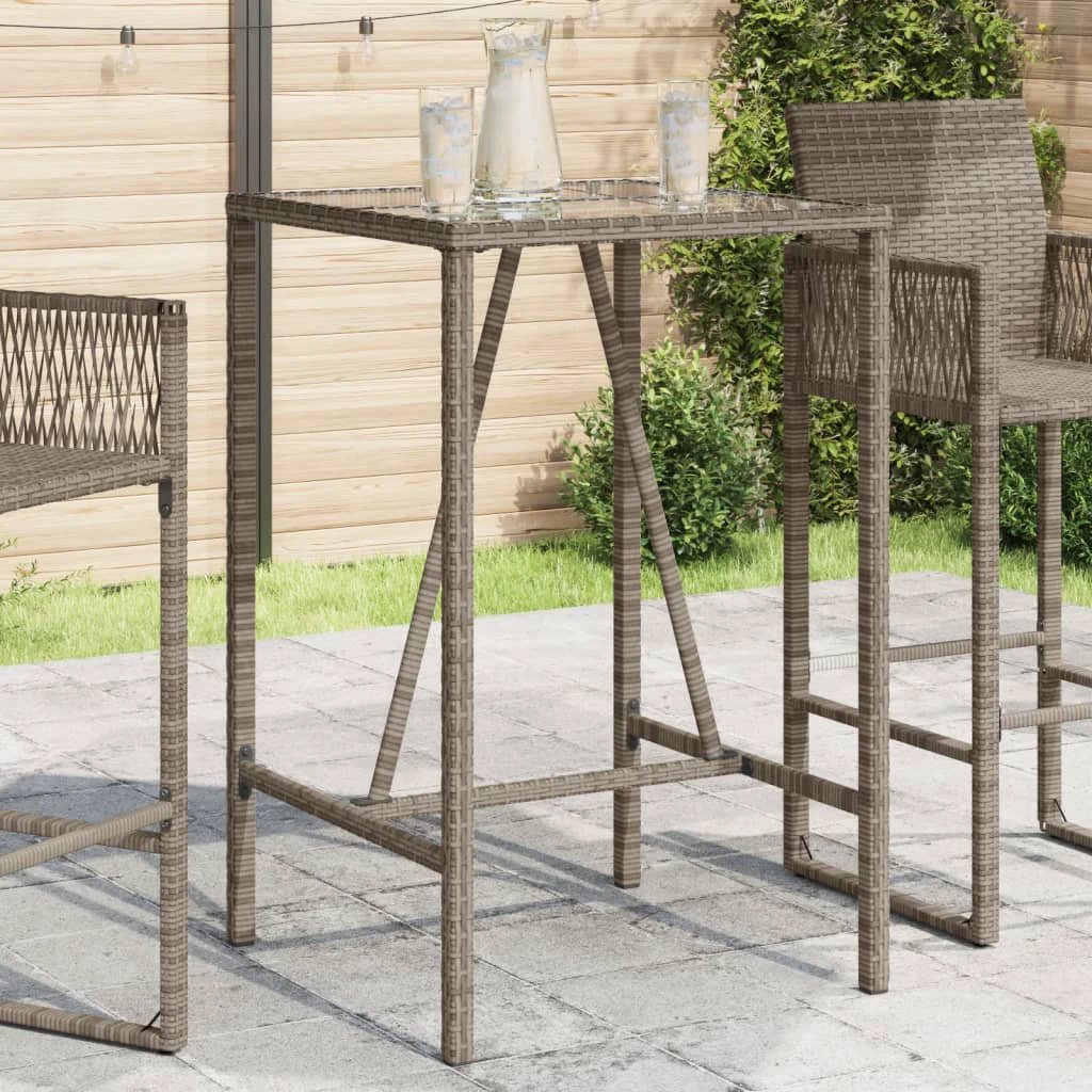 vidaXL Outdoor Bar Table Brown 70x70x110 cm Poly Rattan by vidaXL