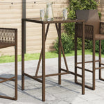 vidaXL Outdoor Bar Table Brown 70x70x110 cm Poly Rattan by vidaXL