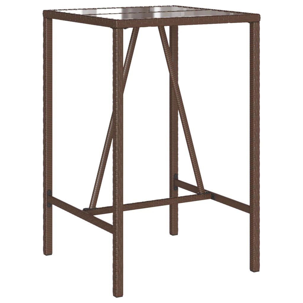 vidaXL Outdoor Bar Table Brown 70x70x110 cm Poly Rattan by vidaXL