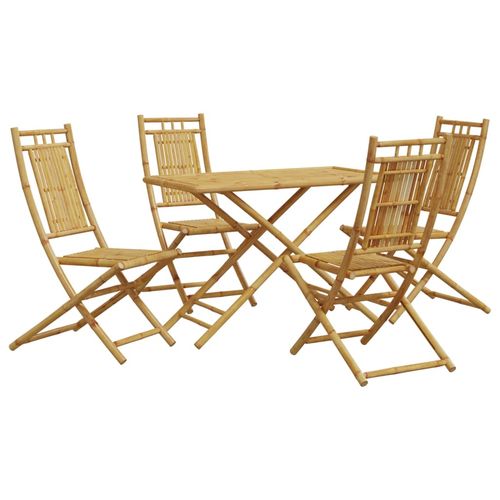 Elegant vidaXL 5 Piece Garden Dining Set Bamboo perfect for outdoor entertaining and relaxation in any garden.